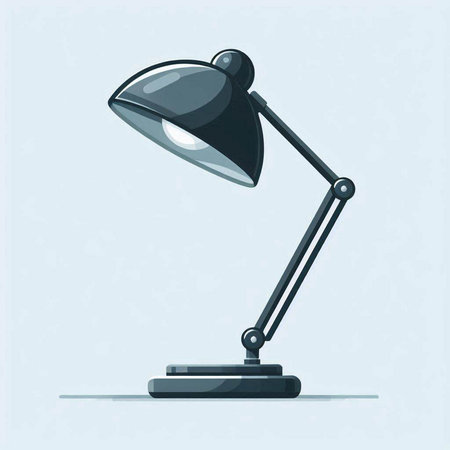 Illustration of a desk lamp isolated on a white background - vector