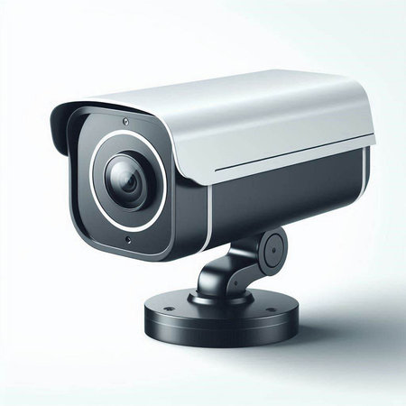 CCTV security camera isolated on white background. 3d illustration.