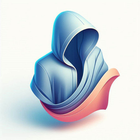 abstract blue and orange origami background. 3d render illustration