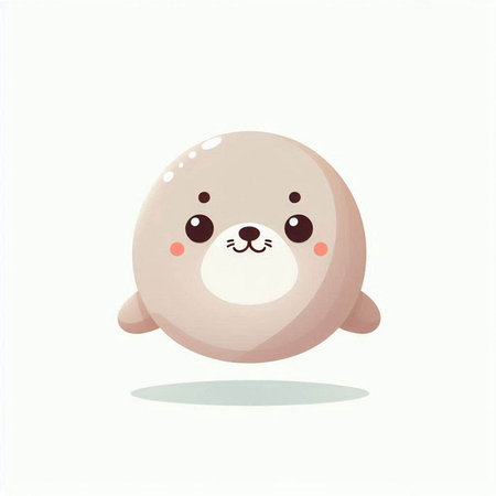 Cute baby seal. Vector illustration. Cute cartoon character.