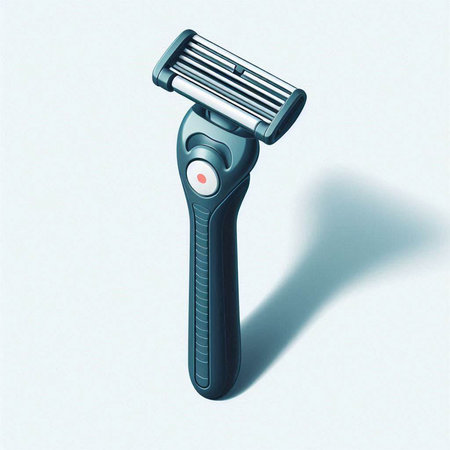Shaving razor on a white background. 3d rendering. Computer digital drawing.