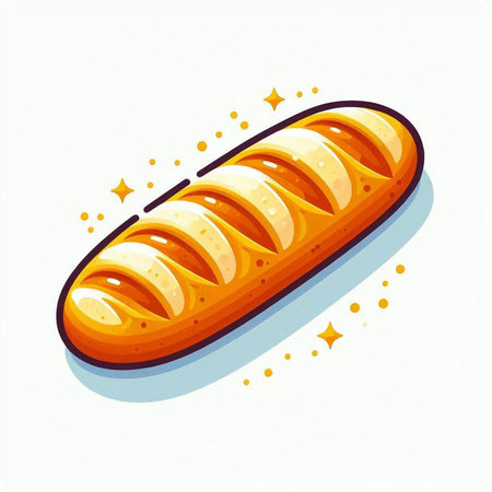 Illustration of a loaf of bread on a white background. Vector illustration