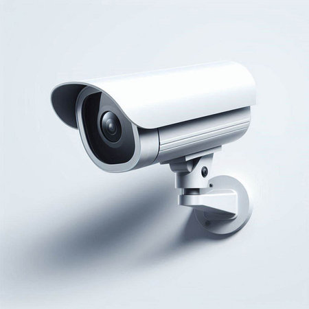 CCTV security camera on a white background. 3d illustration.