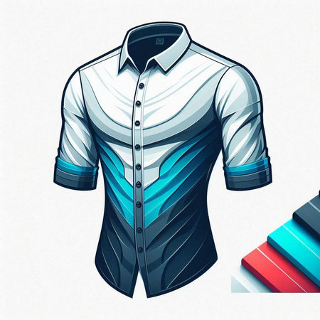 Men's shirt, vector illustration, eps10, no gradientsのイラスト素材