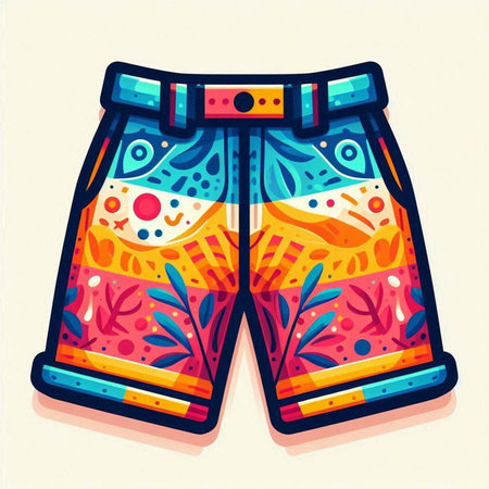 Shorts in the style of doodle. Vector illustration.