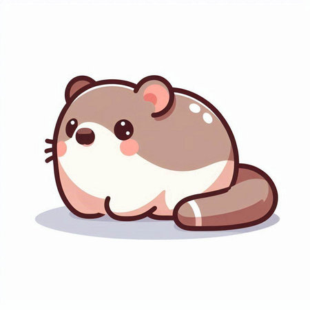 Cute hamster on white background. Vector illustration in cartoon style.のイラスト素材