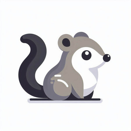 Cute squirrel isolated on white background. Vector illustration for your design