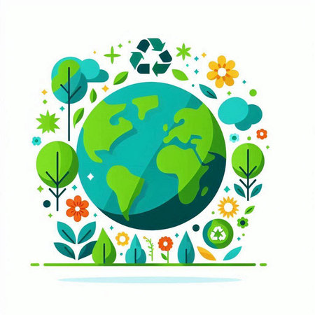 Ecology concept, save the planet, save the earth vector illustrationのイラスト素材