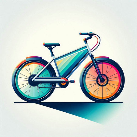 Vector illustration of a bicycle on a white background. Side view.