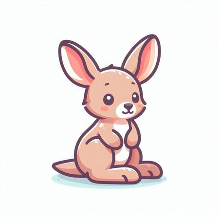 Cute cartoon rabbit. Vector illustration isolated on a white background.のイラスト素材
