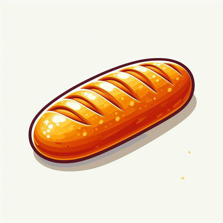 Illustration of a loaf of bread, isolated on a white background