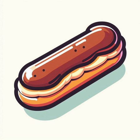 Illustration of a hot dog on a white background, vector illustration
