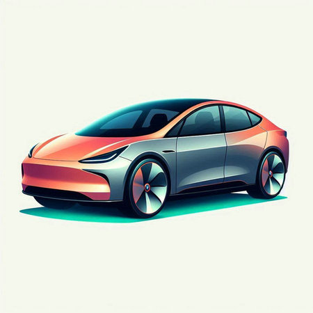 Modern car on a white background. Vector illustration. Eps 10.