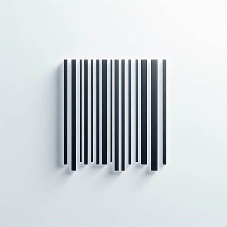 Barcode icon on the white wall. 3d illustration.