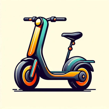 Retro scooter on white background. Vector illustration for your designのイラスト素材