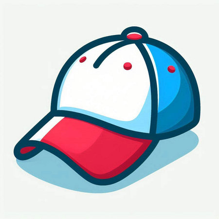 Illustration of a baseball cap on a white background, vector illustration