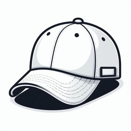 Baseball cap isolated on a white background. Vector illustration in cartoon style.のイラスト素材