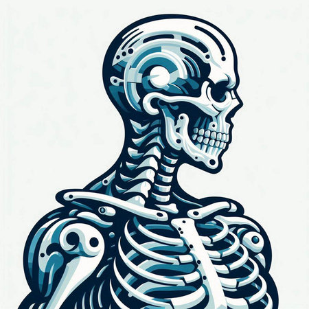 Human skeleton. Vector illustration of skeleton for t-shirt print.
