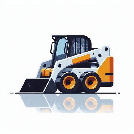 Excavator illustration isolated on a white background. Vector illustration.
