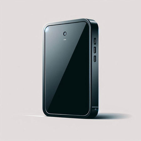 Black smartphone isolated on a white background. 3d rendering and illustration.