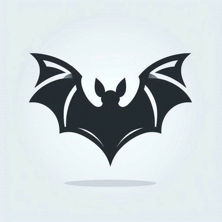 Bat icon. Halloween symbol. Flat design style. Vector illustration.