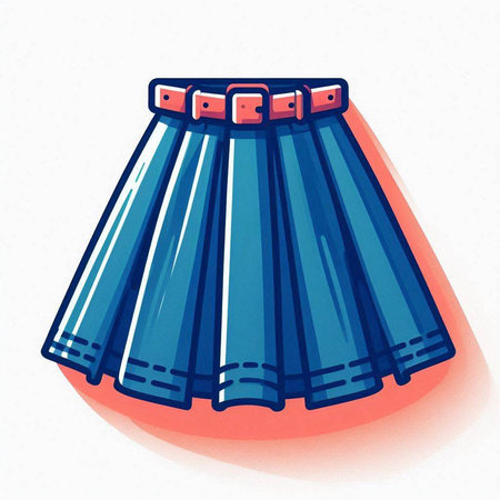 Blue skirt isolated on white background. Vector illustration. Eps 10.