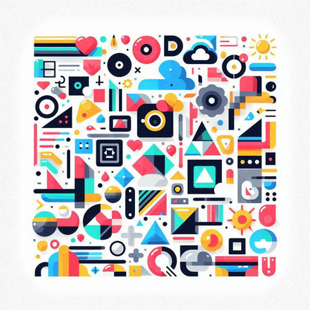 Colorful geometric background with abstract shapes. Vector illustration for your design
