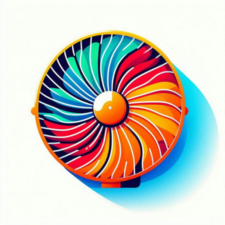Colorful fan on a white background. Vector illustration. Eps 10