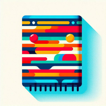 Abstract illustration of a tablet computer with colorful pattern. Vector illustration.