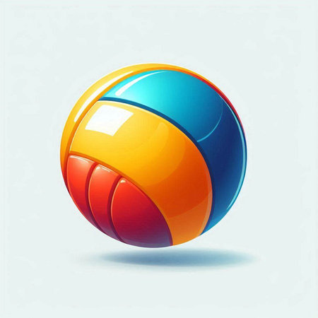 Colorful 3d Beach Ball Icon. Vector Illustration EPS10のイラスト素材