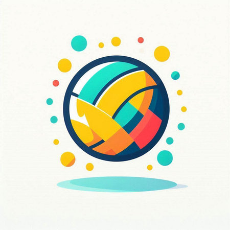 Volleyball icon in flat style. Volleyball ball vector illustration.のイラスト素材