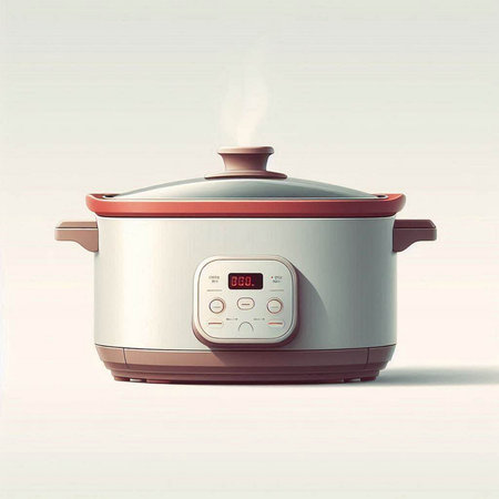 Modern electric multi cooker on a white background. 3D illustration.