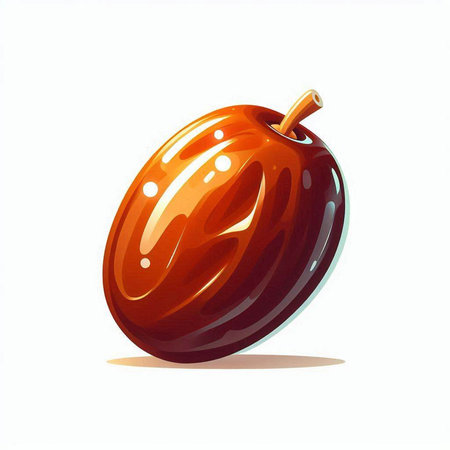 Illustration of a plum on a white background. Vector illustration.