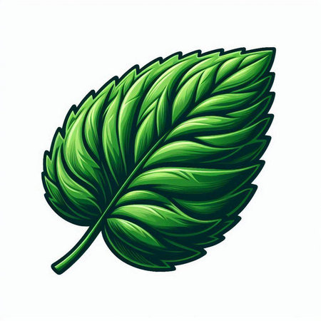 Mint leaf isolated on white background. Vector illustration. Eps 10.