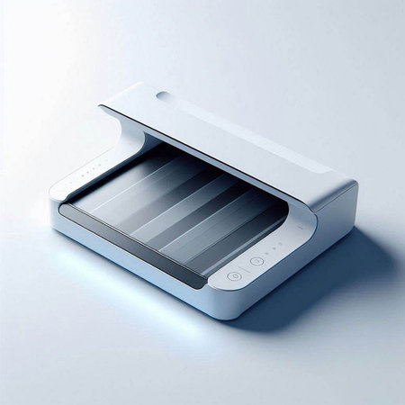 3d render of a digital printer on a white background with shadow