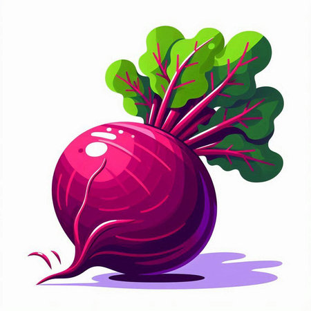 Beetroot vector illustration isolated on white background. Vegetarian food.
