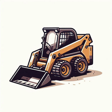 excavator  isolated on a white background. vector illustration.