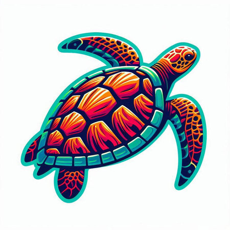 Turtle vector illustration isolated on white background. Sea turtle icon.