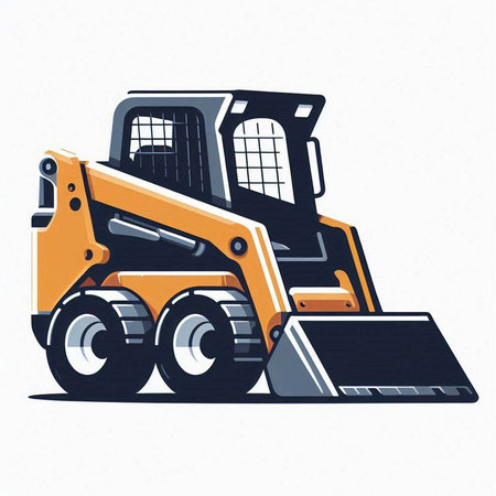 Excavator vector illustration, isolated on white background, vector illustration.