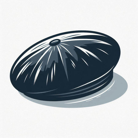 Illustration of a black bread with shadow on a white background.