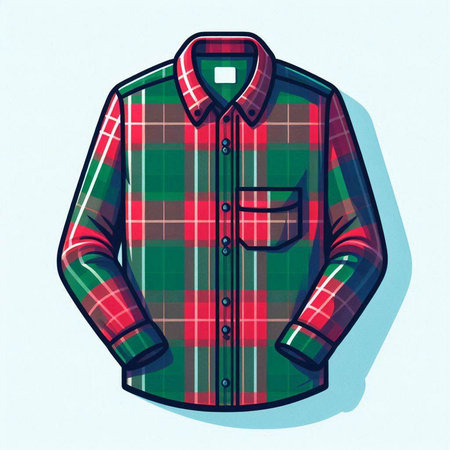 Stylish plaid shirt. Hand drawn illustration of a plaid shirt.
