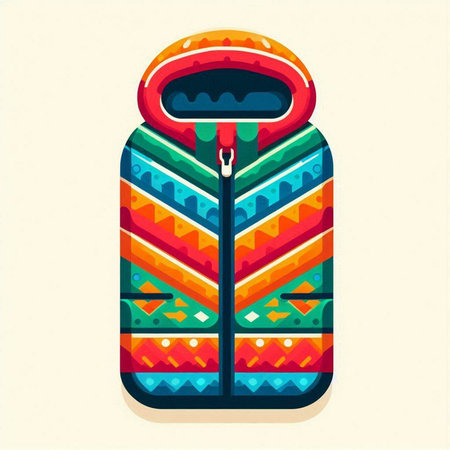 Vector illustration of a sleeping bag. Colorful vector illustration of a sleeping bag.
