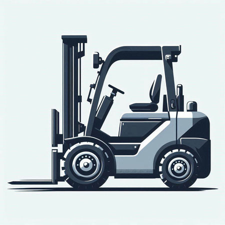 Forklift truck vector illustration. Forklift isolated on white background.