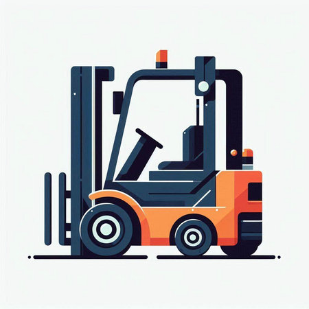 Forklift truck. Modern flat vector illustration. Colorful icon.