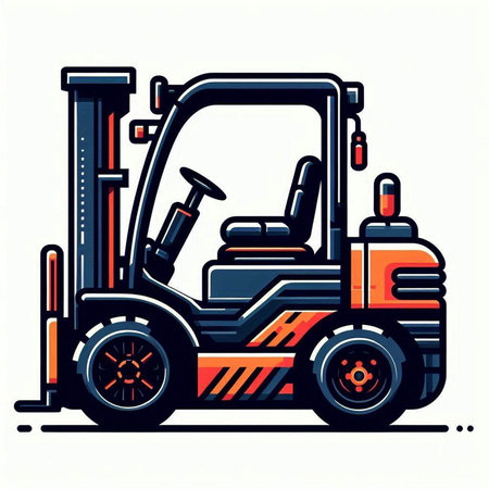 Forklift vector illustration isolated on white background. Forklift icon.