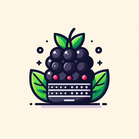 Blackberry logo design. Vector illustration. Blackberry logo design.のイラスト素材