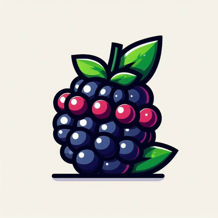 Blackberry vector illustration. Isolated berry on white background.