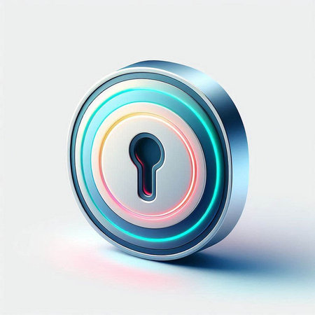 Keyhole icon on a white background. 3D rendered illustration.