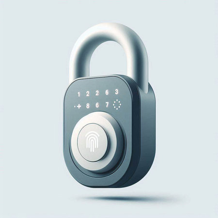 Padlock on white background. Security concept. 3D rendering.