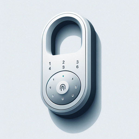 Lock icon on a white background. 3d rendering. Computer digital drawing.